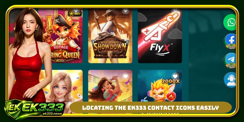Locating the EK333 contact icons easily