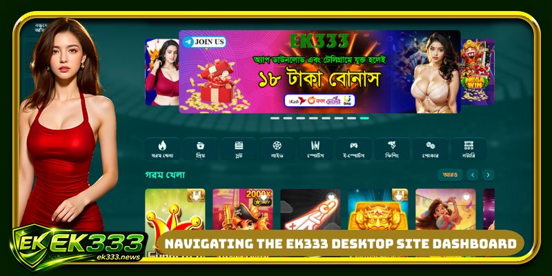 Navigating the EK333 desktop site dashboard